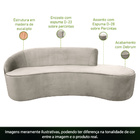 Sofá Curvo 03 Lugares 180cm Eron Braço Direito Veludo Perfect