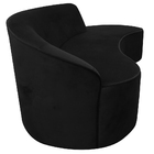 Sofá Curvo 03 Lugares 180cm Eron Braço Direito Veludo Preto -