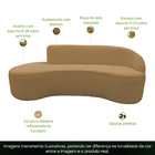 Sofá Curvo 03 Lugares 180cm Eron Braço Esquerdo Bouclé Camel