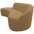 Sofá Curvo 03 Lugares 180cm Eron Braço Esquerdo Bouclé Camel