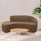 Sofá Curvo 03 Lugares 180cm Eron Braço Esquerdo Linho Camel -