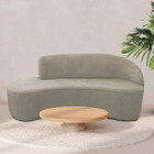 Sofá Curvo 03 Lugares 180cm Eron Braço Esquerdo Suede Camurça