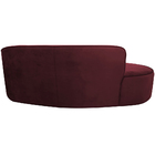 Sofá Curvo 03 Lugares 180cm Eron Braço Esquerdo Veludo Vermel