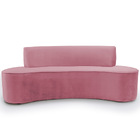 Sofá Curvo 03 Lugares 180cm Mônaco Veludo Rosa - Nexta Casa