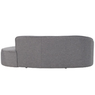 Sofá Curvo 03 Lugares 210cm Braço Direito Eron Linho Cinza Me