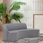 Sofá Curvo 03 Lugares 210cm Braço Direito Eron Linho Cinza Me