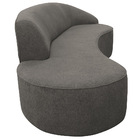 Sofá Curvo 03 Lugares 210cm Braço Esquerdo Eron Poliéster Cin