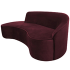 Sofá Curvo 03 Lugares 210cm Braço Esquerdo Eron Suede Vinho -