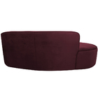 Sofá Curvo 03 Lugares 210cm Braço Esquerdo Eron Suede Vinho -