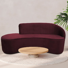 Sofá Curvo 03 Lugares 210cm Braço Esquerdo Eron Suede Vinho -