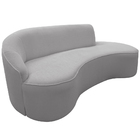 Sofá Curvo 03 Lugares 210cm Eron Braço Direito Bouclé Cinza C