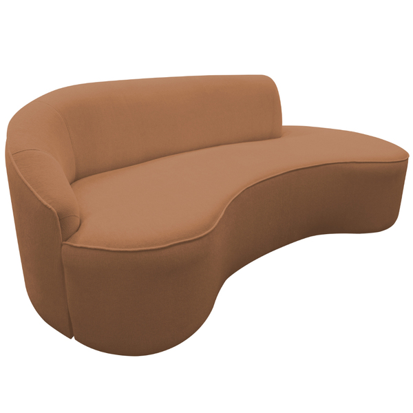 Sofá Curvo 03 Lugares 210cm Eron Braço Direito Bouclé Terraco