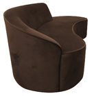 Sofá Curvo 03 Lugares 210cm Eron Braço Direito Veludo Marrom