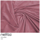 Sofá Curvo 03 Lugares 210cm Eron Braço Direito Veludo Rosa -