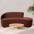 Sofá Curvo 03 Lugares 210cm Eron Braço Direito Veludo Terraco