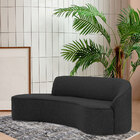 Sofá Curvo 03 Lugares 210cm Eron Braço Esquerdo Linho Preto A