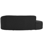 Sofá Curvo 03 Lugares 210cm Eron Braço Esquerdo Linho Preto A