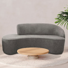 Sofá Curvo 03 Lugares 210cm Eron Braço Esquerdo Poliéster Cin