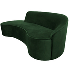 Sofá Curvo 03 Lugares 210cm Eron Braço Esquerdo Suede Verde -