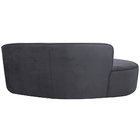 Sofá Curvo 03 Lugares 210cm Eron Braço Esquerdo Veludo Cinza