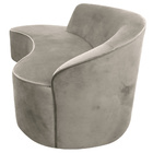 Sofá Curvo 03 Lugares 210cm Eron Braço Esquerdo Veludo Perfec