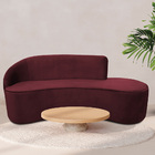 Sofá Curvo 03 Lugares 210cm Eron Suede Vermelho - Casaepoltro