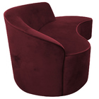 Sofá Curvo 03 Lugares 210cm Eron Suede Vermelho - Casaepoltro