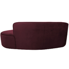 Sofá Curvo 03 Lugares 210cm Eron Suede Vinho - Casaepoltrona