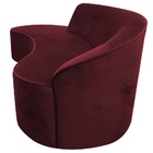Sofá Curvo 04 Lugares 230cm Braço Esquerdo Eron Suede Vermelh