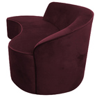 Sofá Curvo 04 Lugares 230cm Braço Esquerdo Eron Suede Vinho -