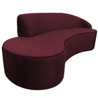 Sofá Curvo 04 Lugares 230cm Braço Esquerdo Eron Suede Vinho -
