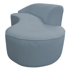 Sofá Curvo 04 Lugares 230cm Eron Braço Direito Bouclé Azul Cl