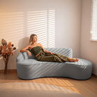 Sofá Curvo 04 Lugares 230cm Eron Braço Direito Bouclé Cinza C