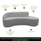 Sofá Curvo 04 Lugares 230cm Eron Braço Direito Bouclé Cinza C