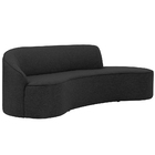 Sofá Curvo 04 Lugares 230cm Eron Braço Direito Linho Preto Ac