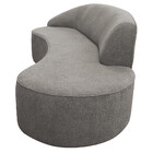 Sofá Curvo 04 Lugares 230cm Eron Braço Direito Poliéster Cinz