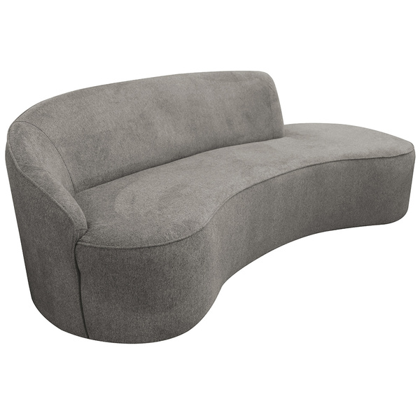 Sofá Curvo 04 Lugares 230cm Eron Braço Direito Poliéster Cinz