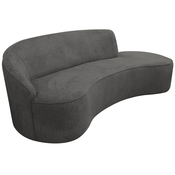 Sofá Curvo 04 Lugares 230cm Eron Braço Direito Poliéster Cinz