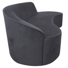 Sofá Curvo 04 Lugares 230cm Eron Braço Direito Veludo Cinza -