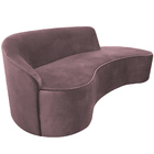 Sofá Curvo 04 Lugares 230cm Eron Braço Direito Veludo Rosê -