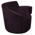 Sofá Curvo 04 Lugares 230cm Eron Braço Direito Veludo Roxo -