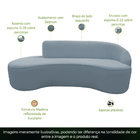 Sofá Curvo 04 Lugares 230cm Eron Braço Esquerdo Bouclé Azul C