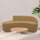 Sofá Curvo 04 Lugares 230cm Eron Braço Esquerdo Bouclé Camel