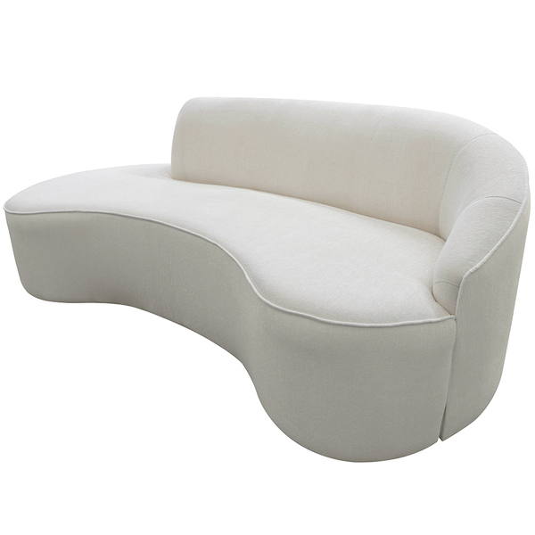 Sofá Curvo 04 Lugares 230cm Eron Braço Esquerdo Bouclé Off Wh