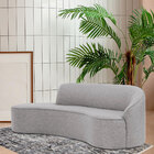 Sofá Curvo 04 Lugares 230cm Eron Braço Esquerdo Linho Cinza C