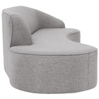 Sofá Curvo 04 Lugares 230cm Eron Braço Esquerdo Linho Cinza C