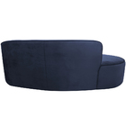 Sofá Curvo 04 Lugares 230cm Eron Braço Esquerdo Suede Azul -