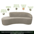 Sofá Curvo 04 Lugares 230cm Eron Braço Esquerdo Suede Camurça