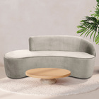 Sofá Curvo 04 Lugares 230cm Eron Braço Esquerdo Veludo Perfec