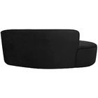 Sofá Curvo 04 Lugares 230cm Eron Braço Esquerdo Veludo Preto